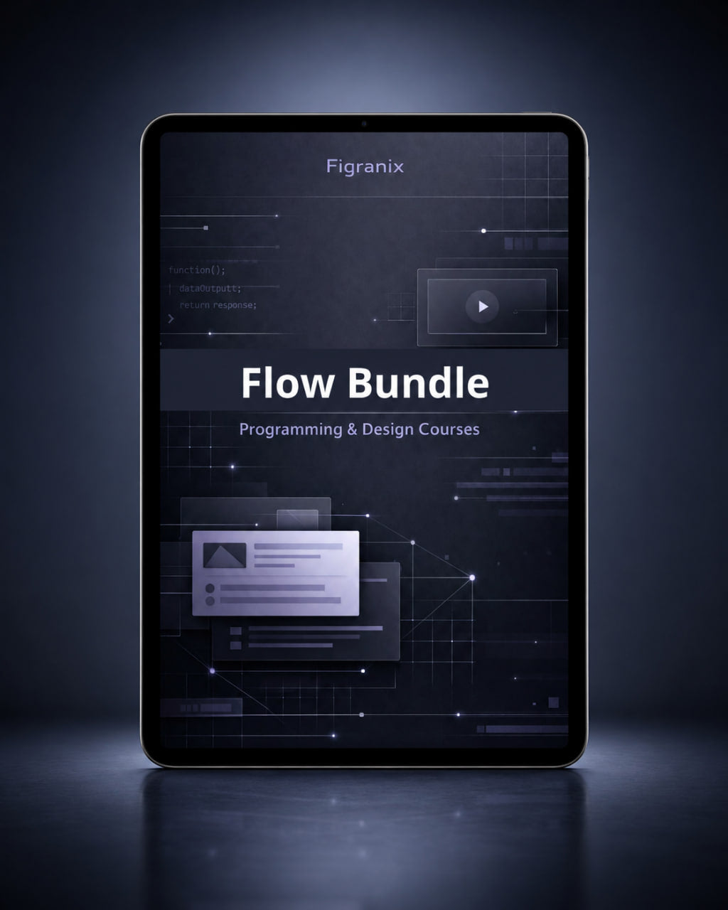 Digital tablet displaying 'Flow Bundle' on a dark background