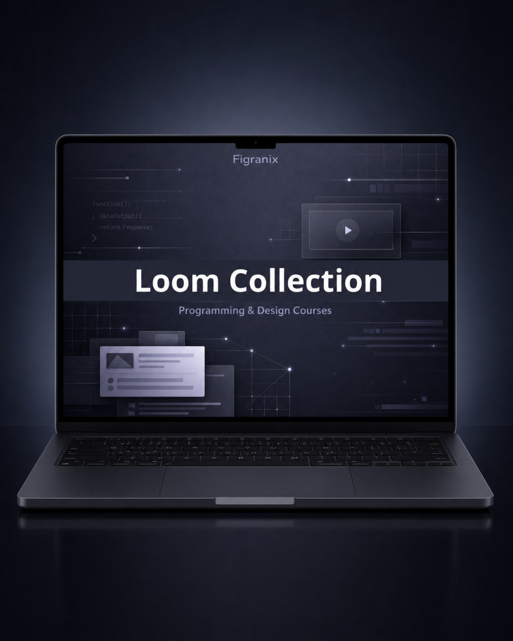 Laptop displaying 'Loom Collection' on a dark background