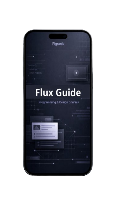 Phone displaying 'Flux Guide' on a dark background